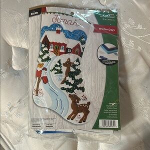 Bucilla Blue and White Holiday Decor Stocking Kit